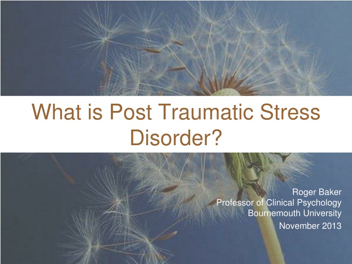 Post-Traumatic Stress Disorder (PTSD) and Trauma