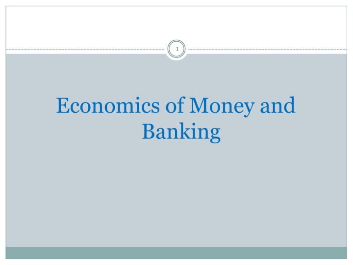 Economics of Money and Banking