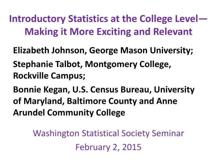Engaging Statistics Education Seminar Insights