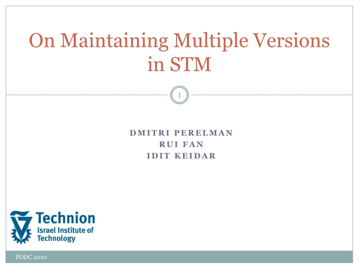 Multi-Versioning in STM: Challenges and Solutions