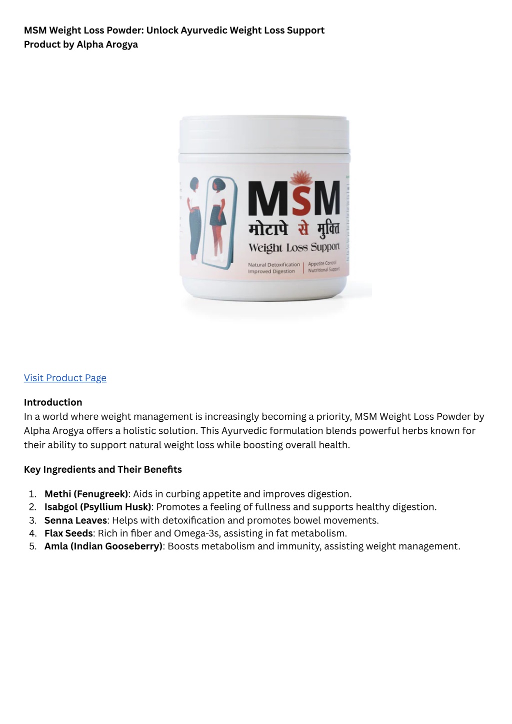 msm weight loss powder unlock ayurvedic weight l.w