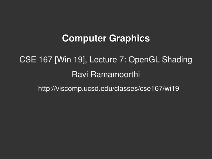 OpenGL Shading and Lighting Techniques