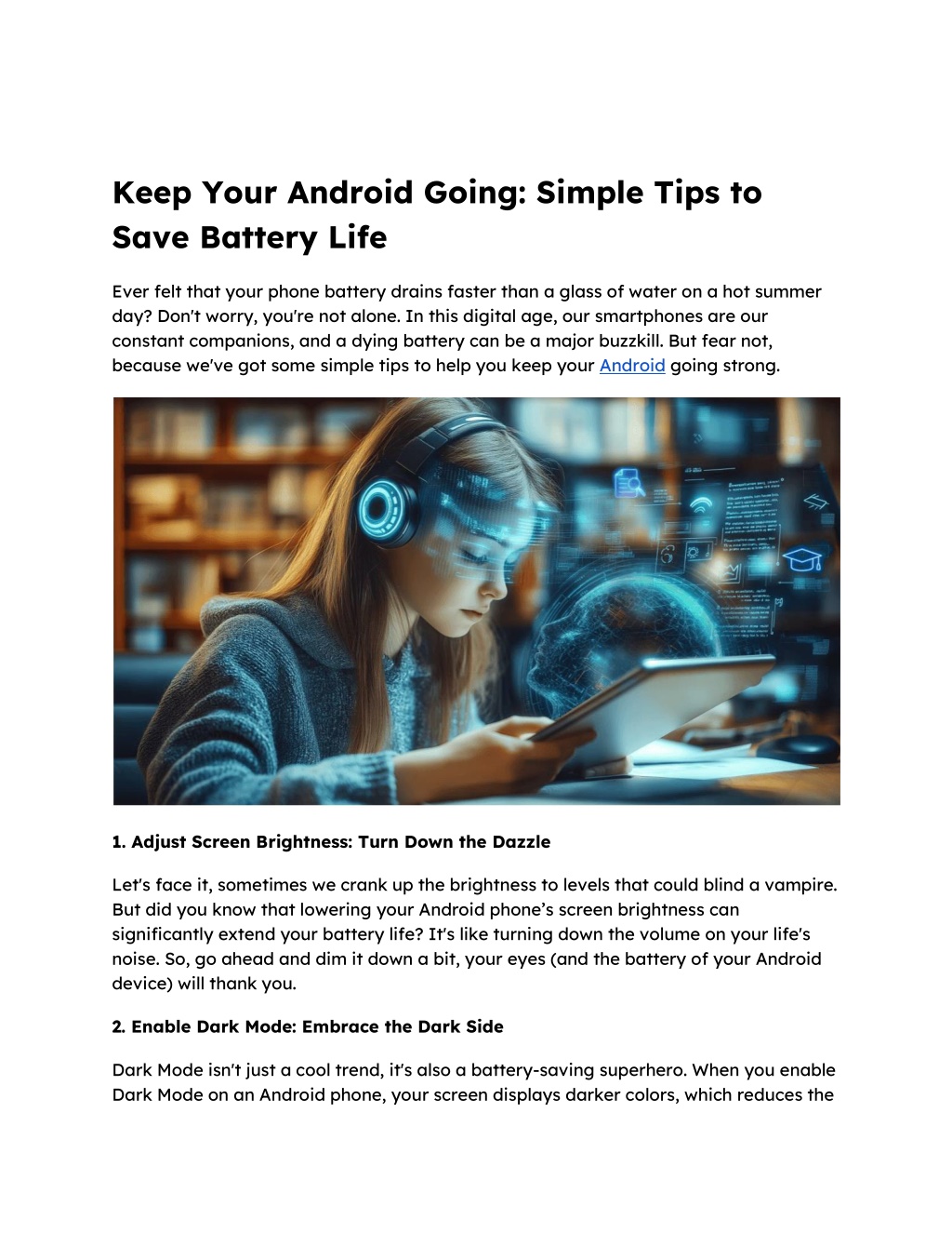 keep your android going simple tips to save l.w