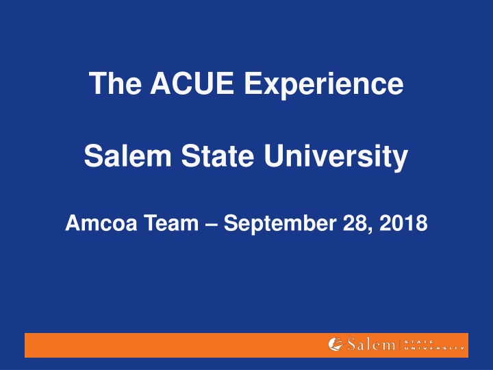 Enhancing Faculty Development Through ACUE Program at Salem State University