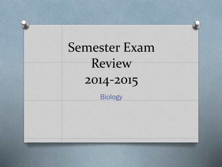 Biology Semester Exam Review 2014-2015 Questions