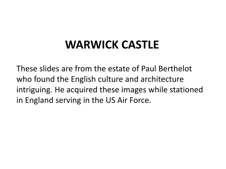English Architecture Exploration: Warwick Castle Estate Images