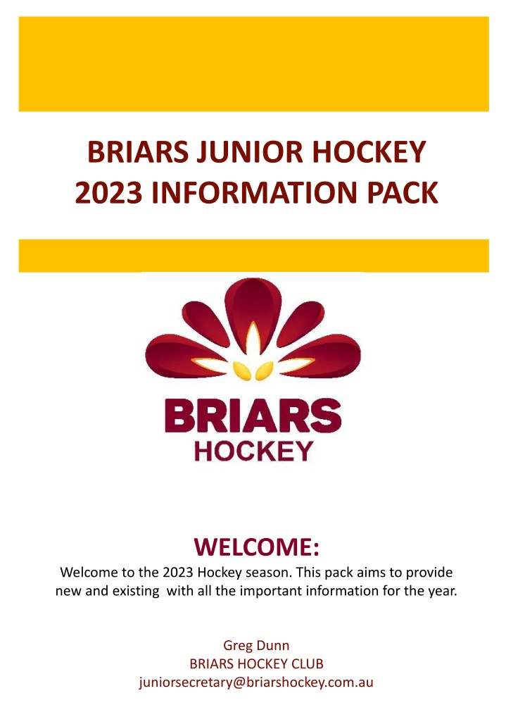 Briars Junior Hockey 2023 Season Information Pack