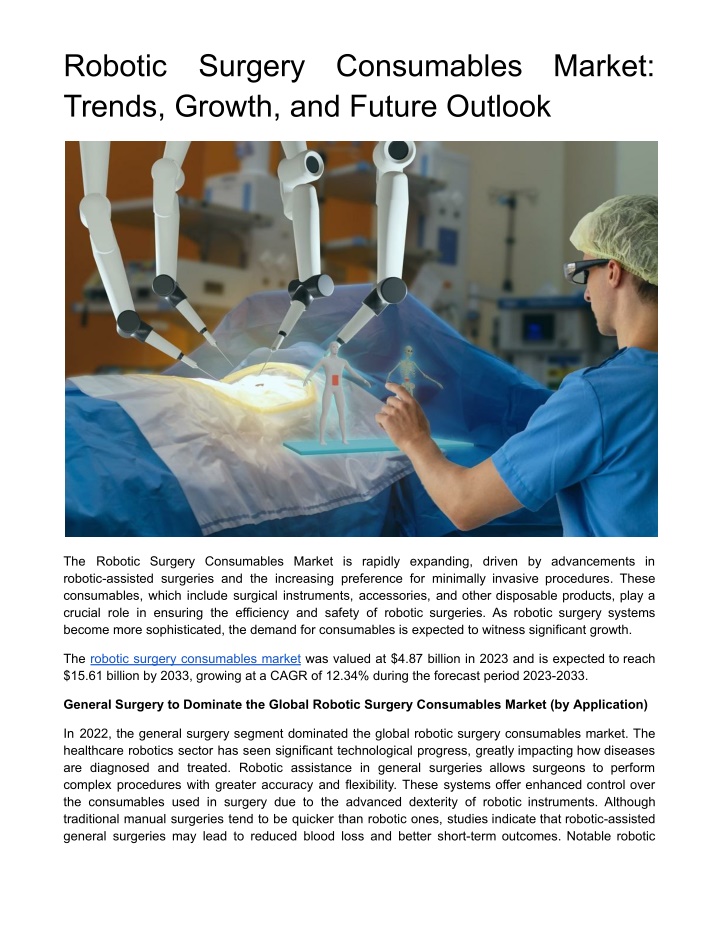 robotic trends growth and future outlook n.w