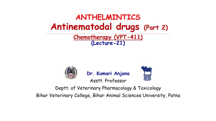 Overview of Anthelmintic Drugs for Veterinary Use