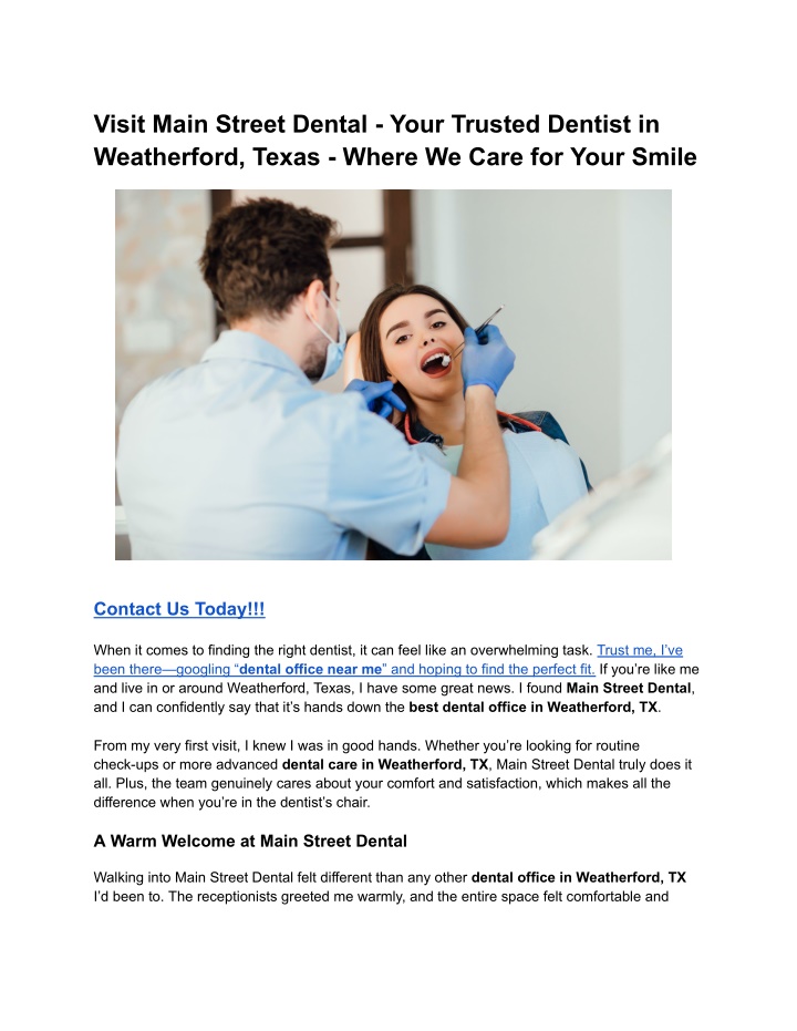 visit main street dental your trusted dentist n.w