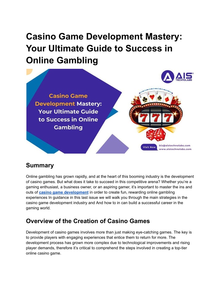 casino game development mastery your ultimate n.w