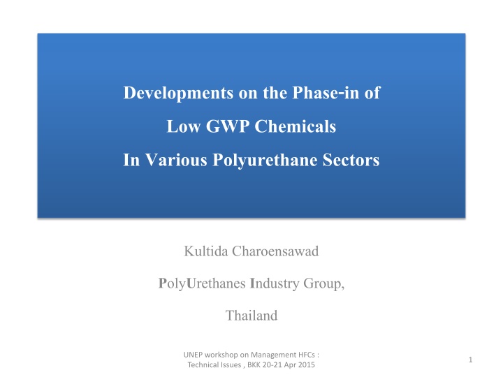 Challenges and Solutions in Transitioning to Low GWP Chemicals in Polyurethane Sectors