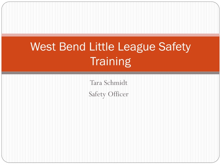 West Bend Little League Safety Training Program Overview