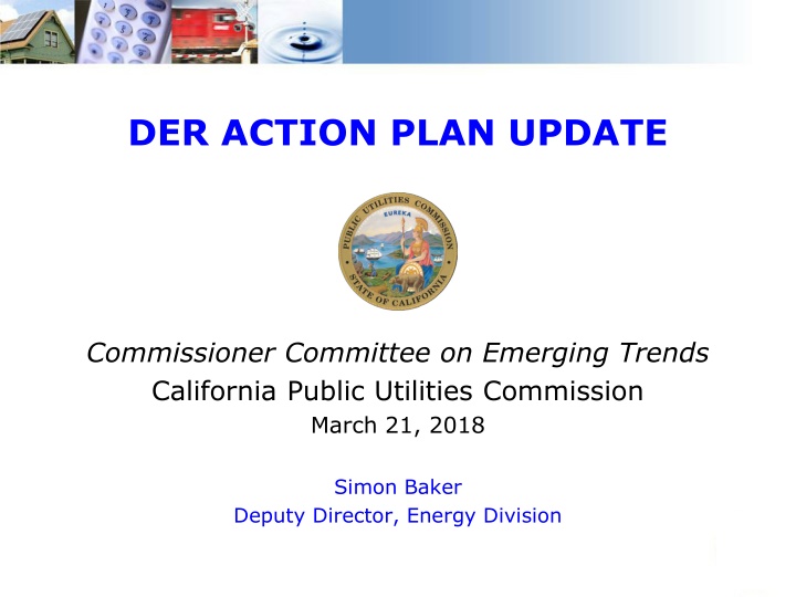 California Public Utilities Commission DER Action Plan Update