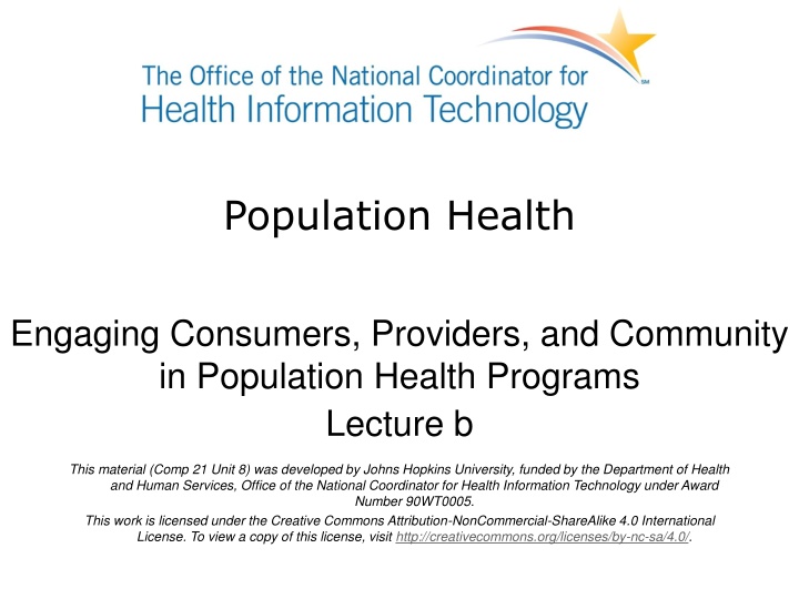 Behavior Change Models in Population Health Programs
