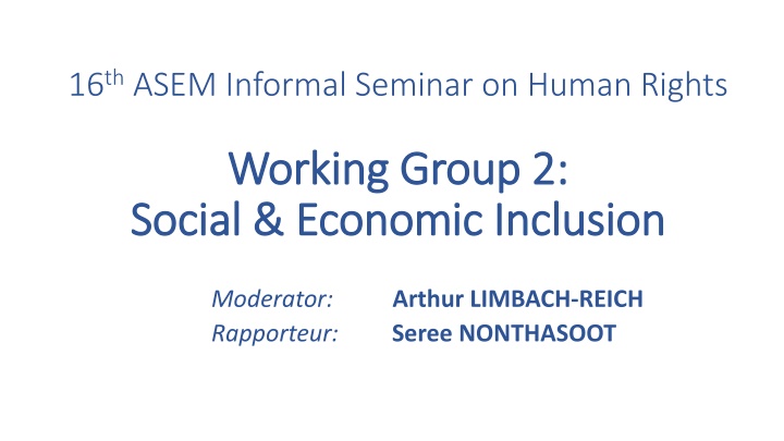 Enhancing Social and Economic Inclusion through Human Rights Perspectives