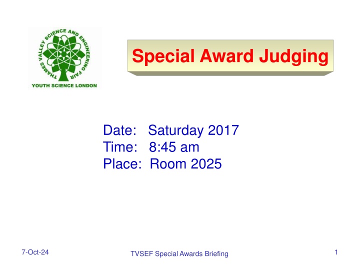 TVSEF Special Award Judging Event Details