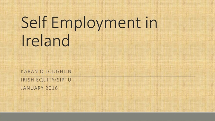 Industrial Relations System in Ireland for Self-Employed Cultural Workers