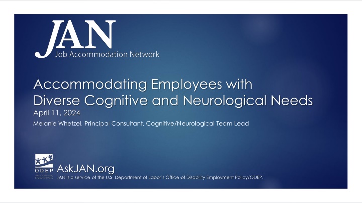 Accommodating Employees with Diverse Cognitive and Neurological Needs - Training Overview