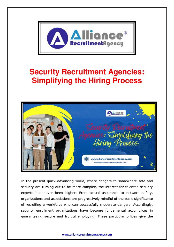 security recruitment agencies simplifying n.w