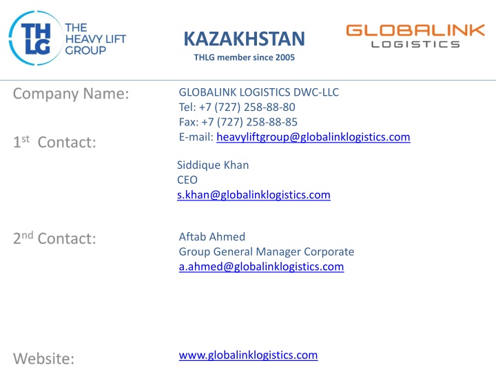 Globalink Logistics - Leading Freight Forwarder in Kazakhstan since 2005