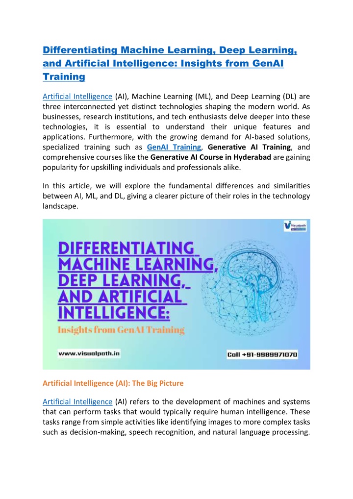 differentiating machine learning deep learning n.w