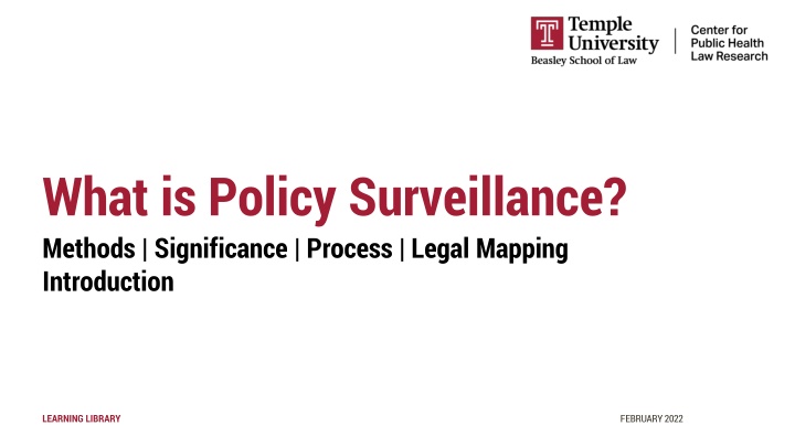 Policy Surveillance and Legal Mapping in Public Health Law Practice