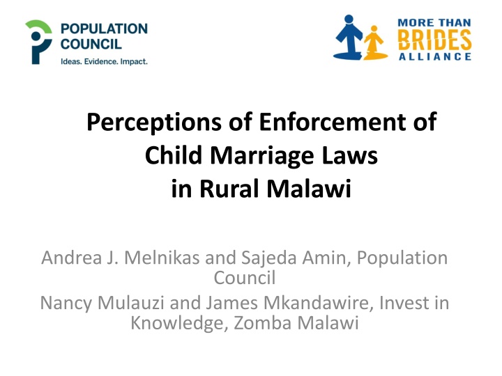 Insights on Child Marriage Laws Enforcement in Rural Malawi