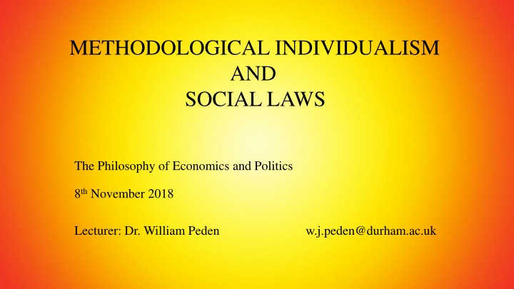 Methodological Individualism in Social Science