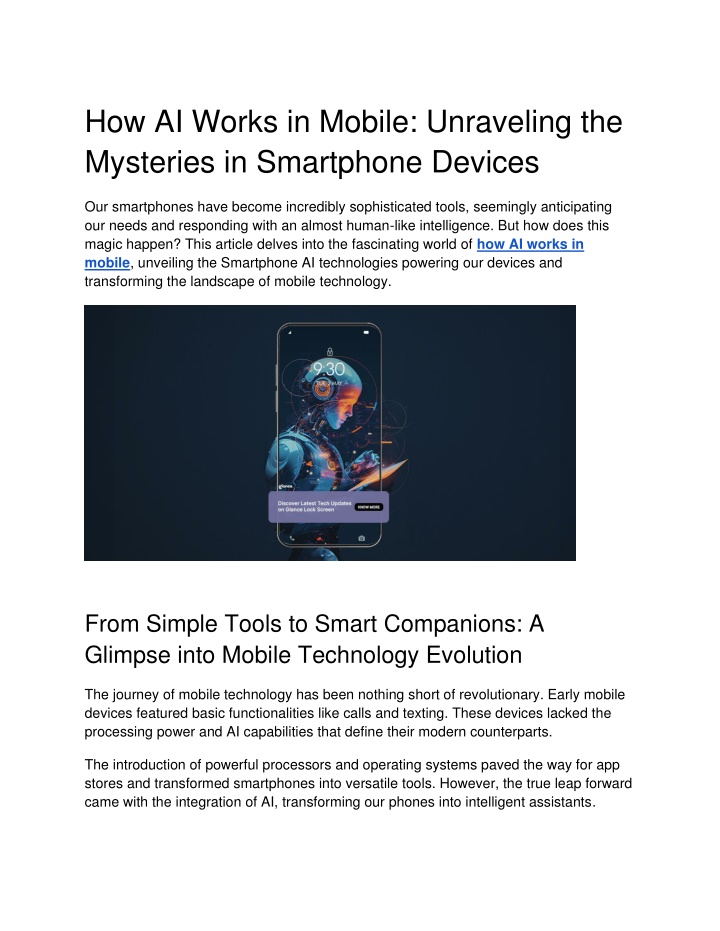 how ai works in mobile unraveling the mysteries n.w