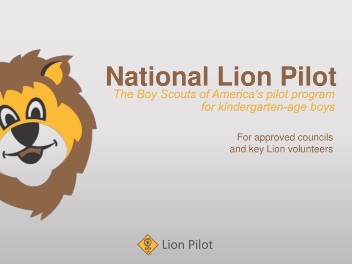 Lion Pilot Program Details for Boy Scouts of America Councils