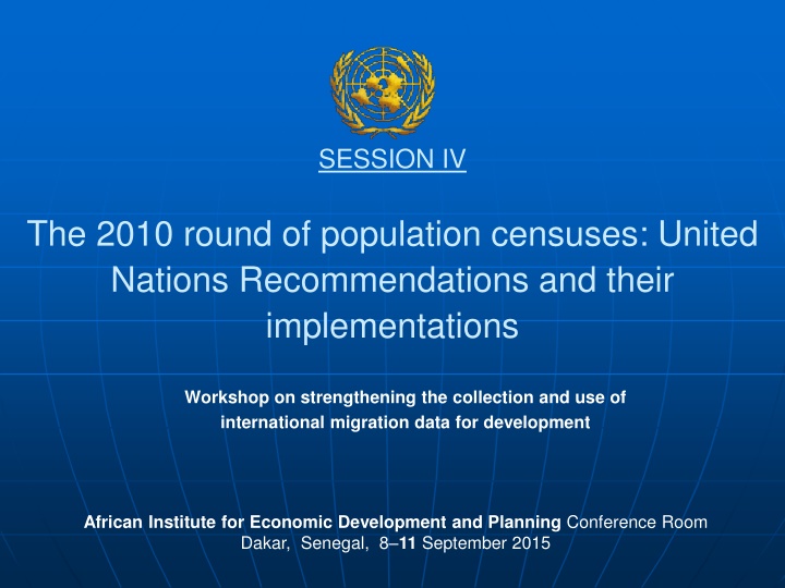 Workshop on International Migration Data Collection at African Institute