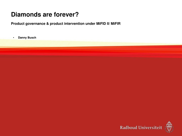 Product Governance under MiFID II & MiFIR
