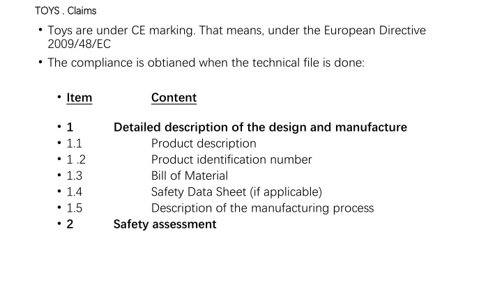 Compliance Requirements for Toys Under CE Marking Directive 2009/48/EC
