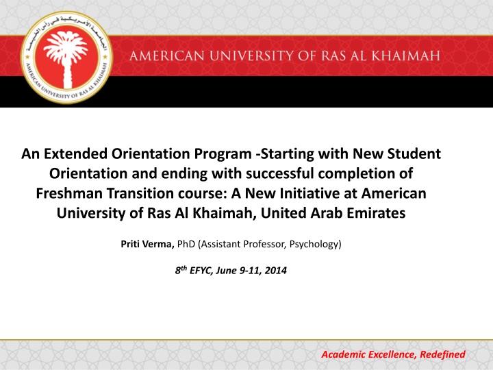 Enhancing Student Success: Extended Orientation Program at American University of Ras Al Khaimah