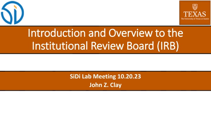 Introduction to Institutional Review Board (IRB): Overview and Application Process