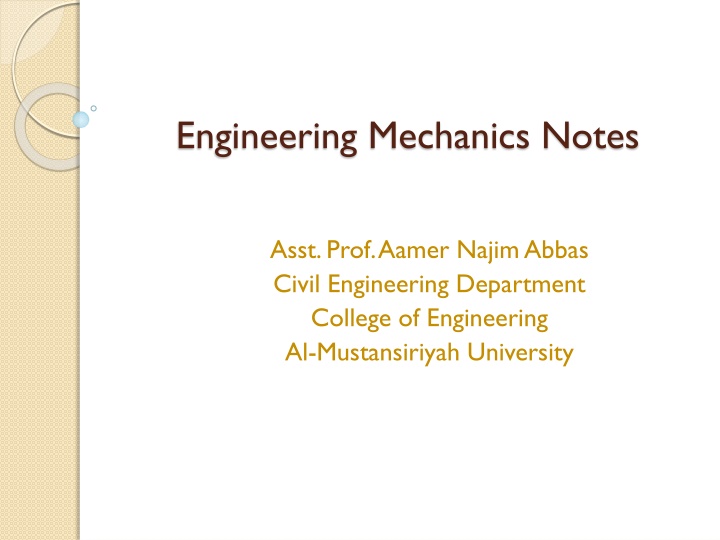 Engineering Mechanics Basics: Introduction, Concepts, and Laws