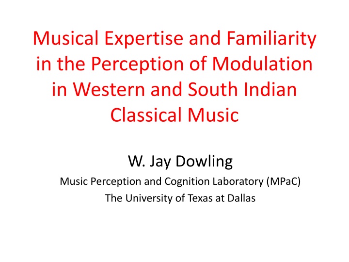 Modulation and Tonal Hierarchies in Music Perception