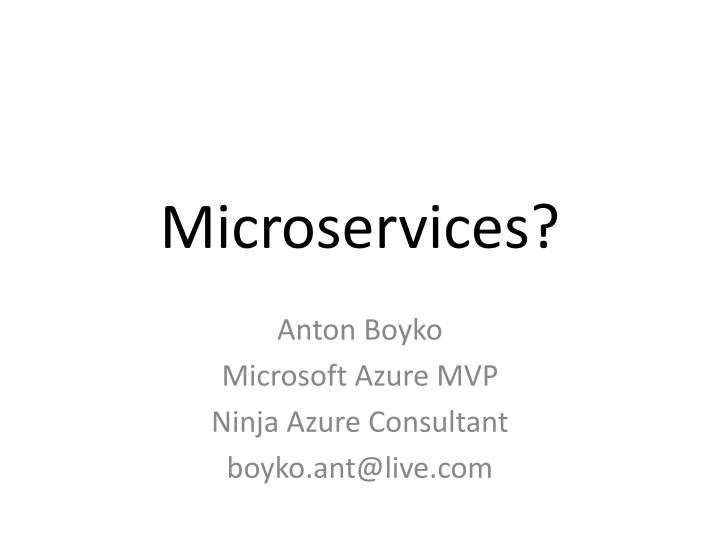 Microservices Architecture and Microsoft Azure Integration