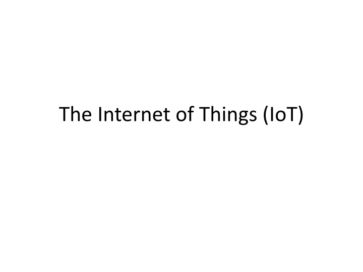 The Internet of Things (IoT) and Its Applications