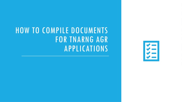 Guide to Compiling Documents for TNARNG AGR Applications