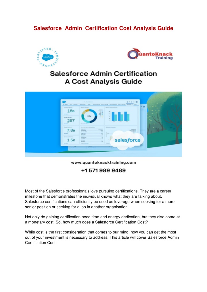 salesforce admin certification cost analysis guide n.w