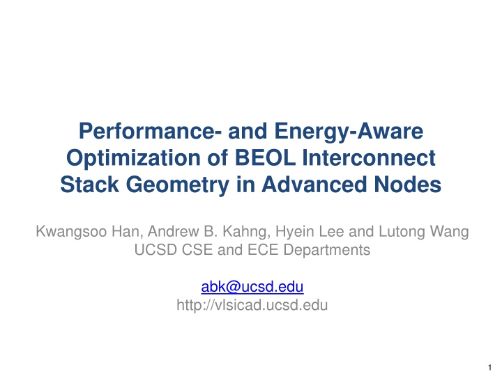 Energy-Aware Optimization of BEOL Interconnect Stack Geometry
