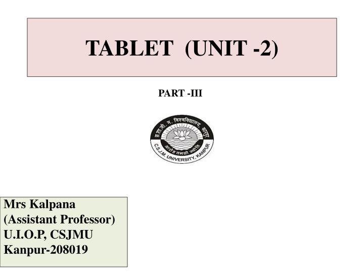 Tablet Compression Machine Process