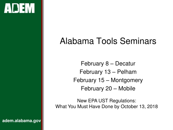 Important Information on Alabama EPA UST Regulations: Deadline and Testing Requirements
