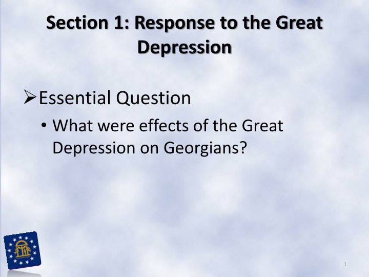 Effects of the Great Depression on Georgians: A Historical Perspective