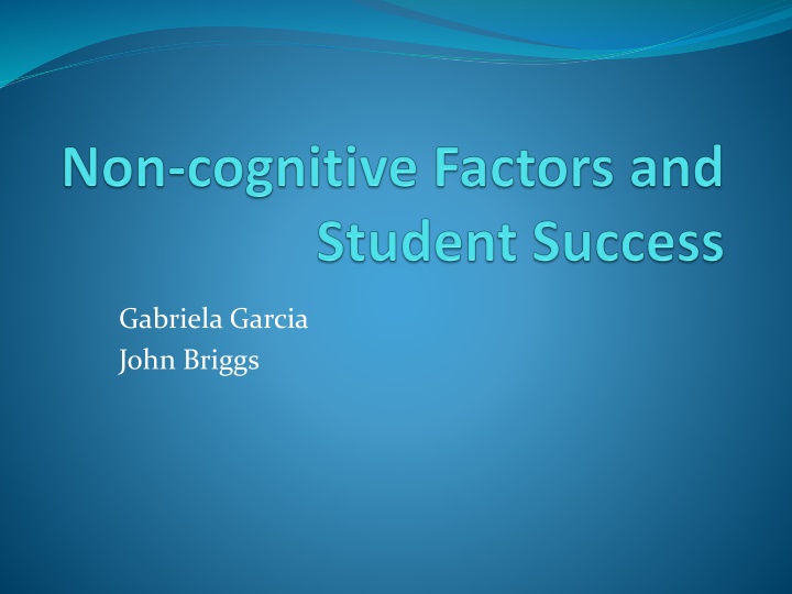 Non-Cognitive Factors as Predictors of Student Success in Higher Education