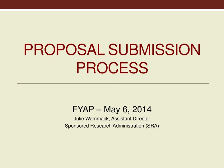 Effective Proposal Submission Process for Sponsored Research Administration