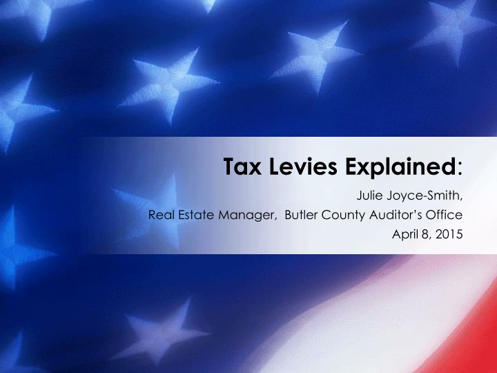 Tax Levies and Millage Types in Butler County