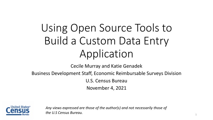 Leveraging Open Source Tools for Custom Data Entry Application Development